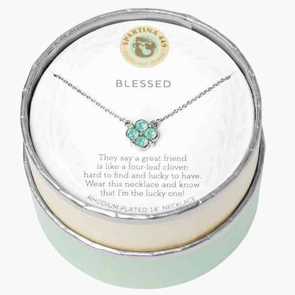 Sea La Vie Necklace 18" Blessed/Sea Foam Clover