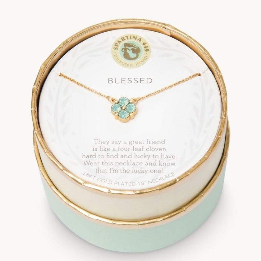 Sea La Vie Necklace 18" Blessed/Sea Foam Clover