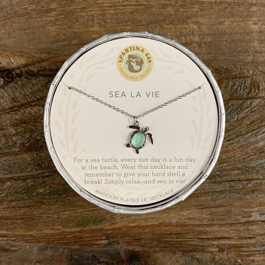 Sea La Vie Necklace 18" Sea Turtle - Silver or Gold