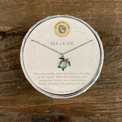 Sea La Vie Necklace 18" Sea Turtle - Silver or Gold