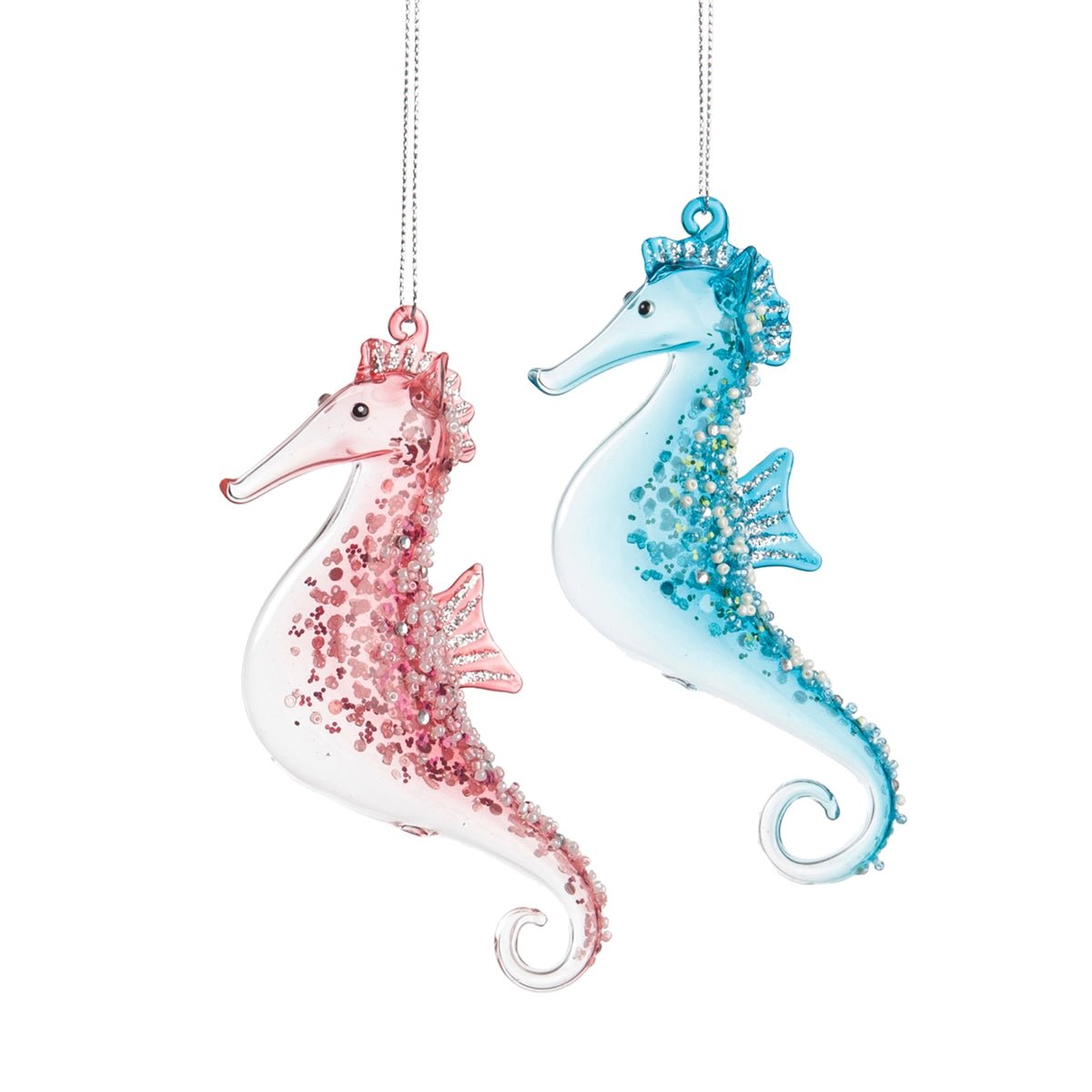 Seahorse Beaded Ornament - Two Colors