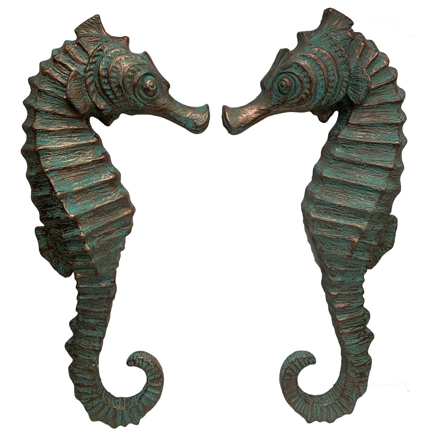 Seahorse Wall Decor Verde Bronze Home Office Patio Set of 2