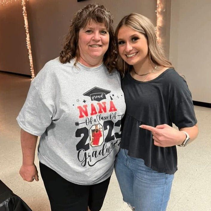 Custom Photo Senior Family Graduation - Personalized Custom T Shirt - Birthday, Loving, Funny Gift for Grandma/Nana/Mimi, Mom, Wife, Grandparent