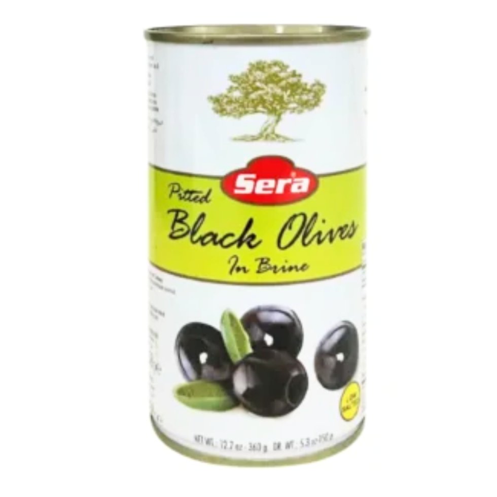 SERA OLIVES BLACK PITTED 360GR (avg. Lb) Per/lb
