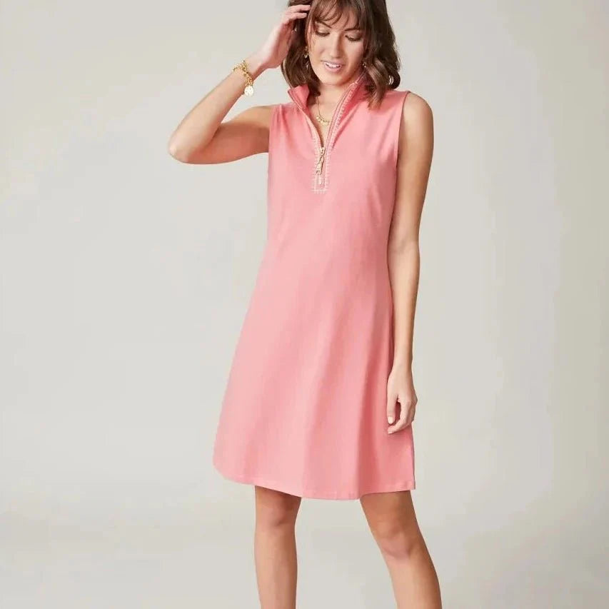Serena Half-Zip Dress - Peach Blossom