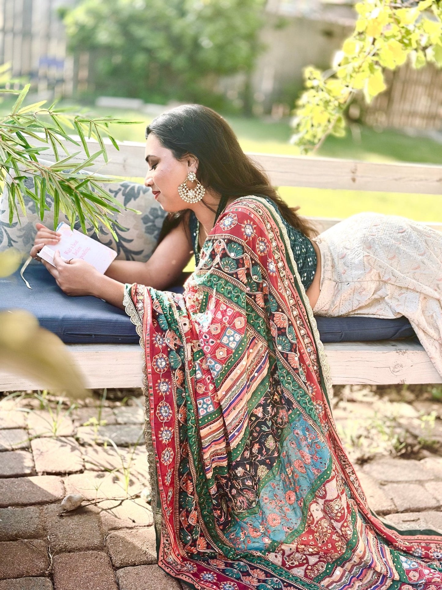 Serene Drift - Teal & Ivory embroidered lehenga set