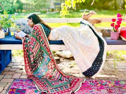 Serene Drift - Teal & Ivory embroidered lehenga set