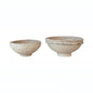 Set of 2 Found Decorative Paper Mâché Bowls – Aged White Finish