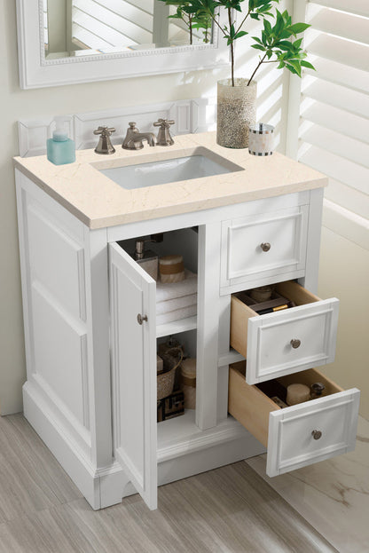 De Soto 30" Single Vanity Cabinet, Bright White