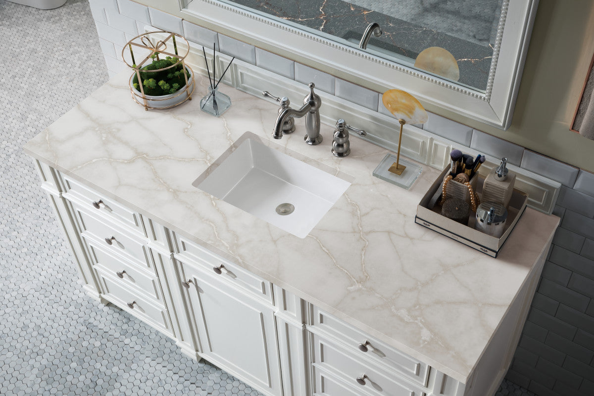 Bristol 60" Single Vanity Cabinet, Bright White