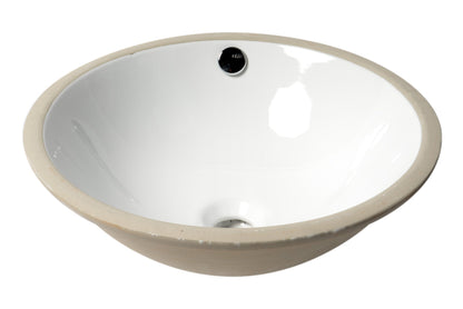ALFI brand  ABC601 White 17" Round Undermount Ceramic Sink