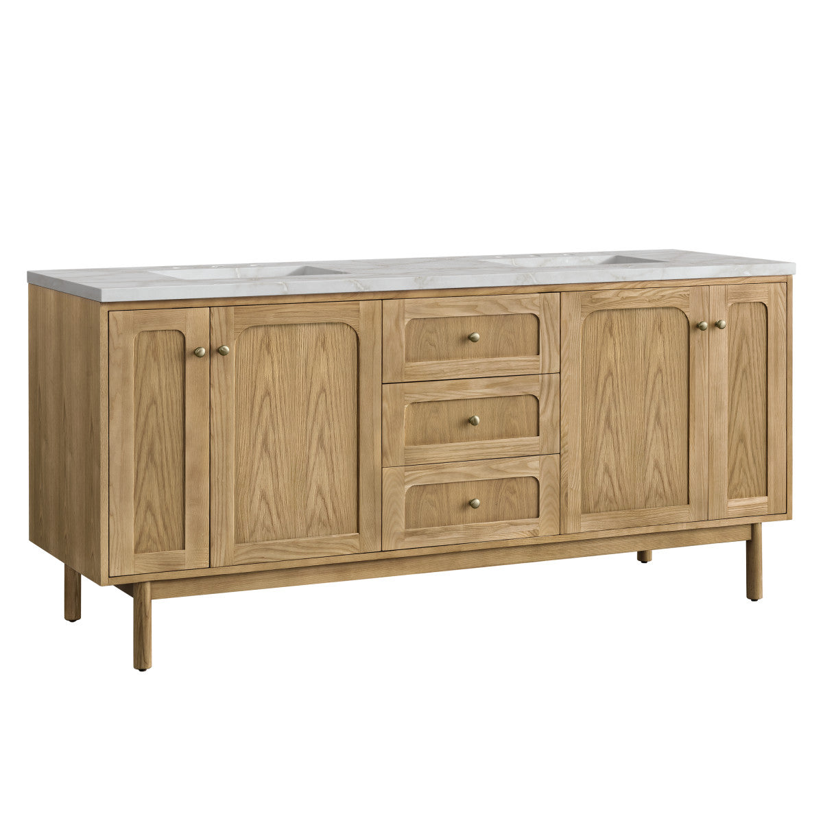 Laurent 72" Double Vanity Cabinet, Light Natural Oak