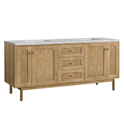 Laurent 72" Double Vanity Cabinet, Light Natural Oak