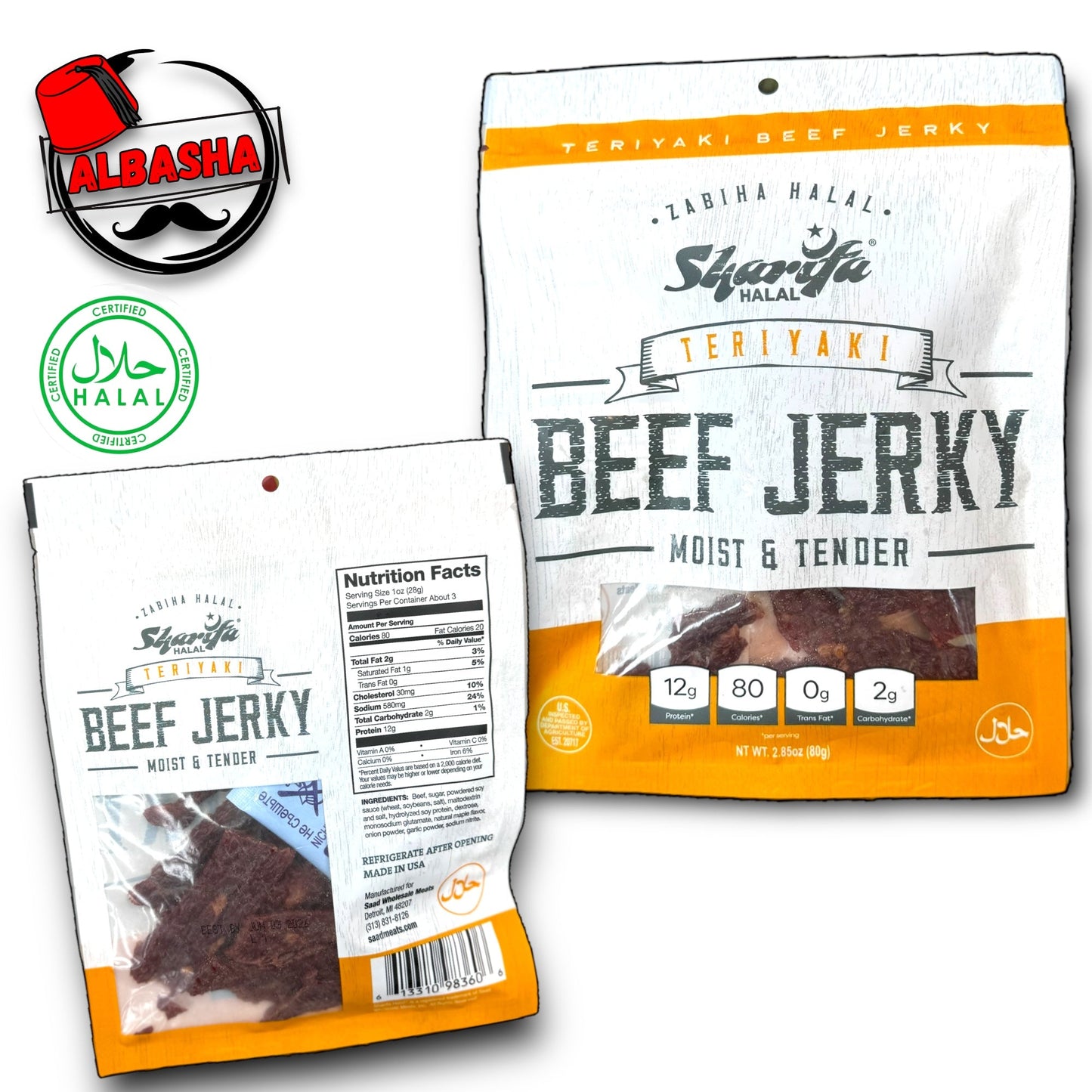Sharifa beef jerky six flavors - halal (80g)