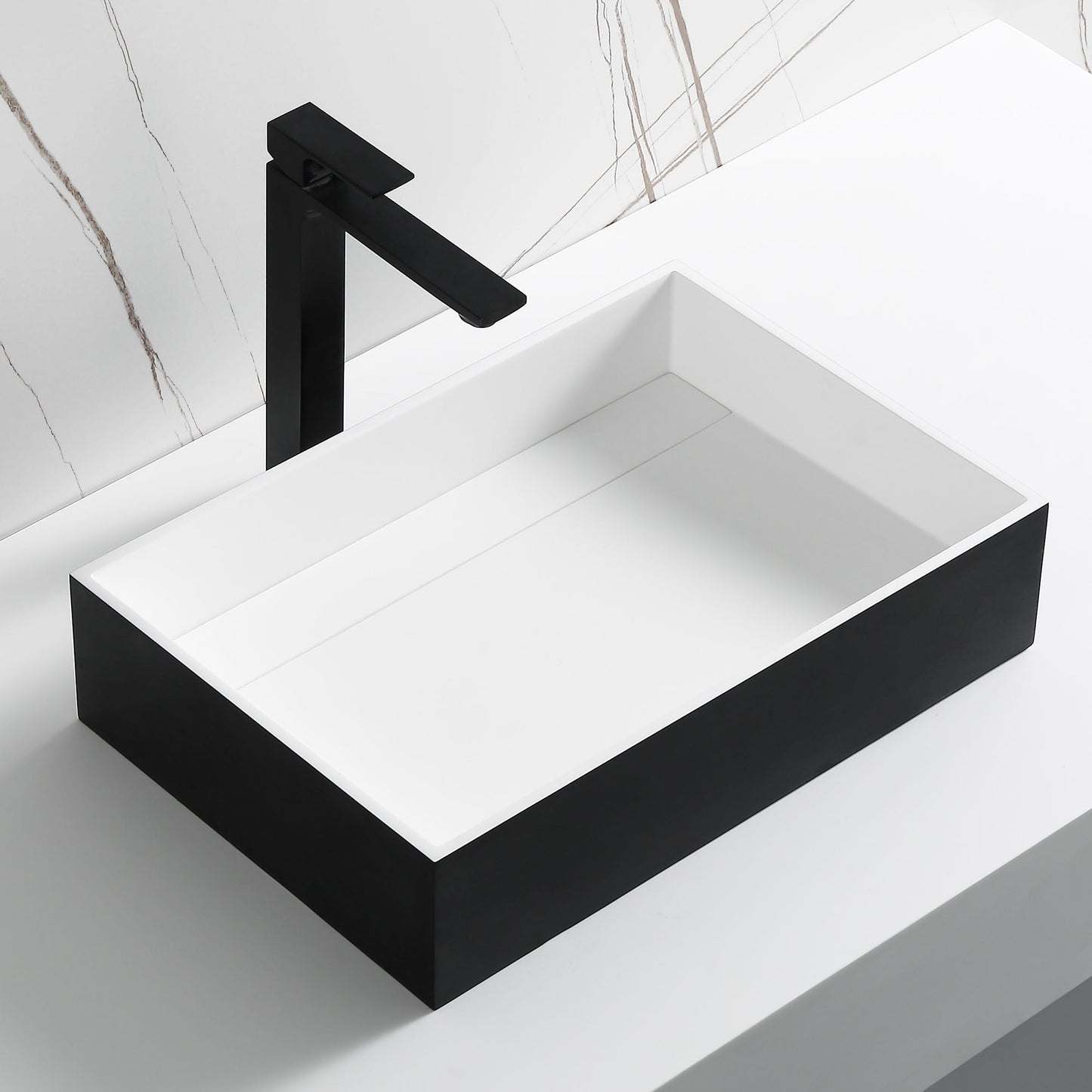 ALFI brand  ABRS2014BM Black Matte 20" x 14" Solid Surface Resin Sink
