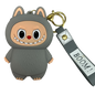 Silicone Labubu Coin Purse Key Chain Pendant (Grizzly Grey Edition)