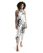 Sheer Sarong Swimsuit Cover Up Wrap / Love Black and White