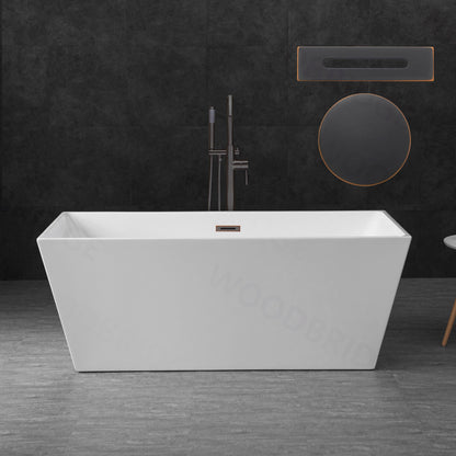 WOODBRIDGE 59" Acrylic Freestanding Bathtub Contemporary Soaking Tub