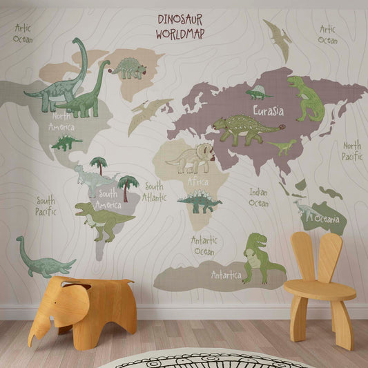 Dinosaur World Map | Kitchen + Metal