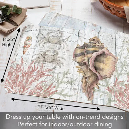 Shoreline Shells Reversible Rectangular Plastic Placemat