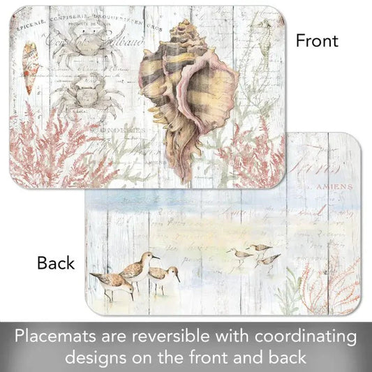 Shoreline Shells Reversible Rectangular Plastic Placemat