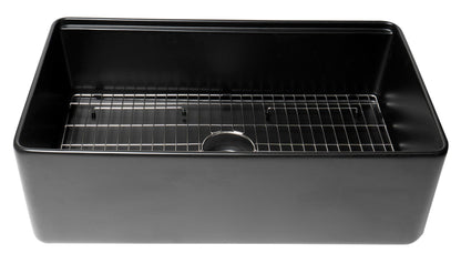 ALFI brand ABFS3320S Workstation 33" x 20" Single Bowl Step Rim Fireclay Farm Sink with Accessories