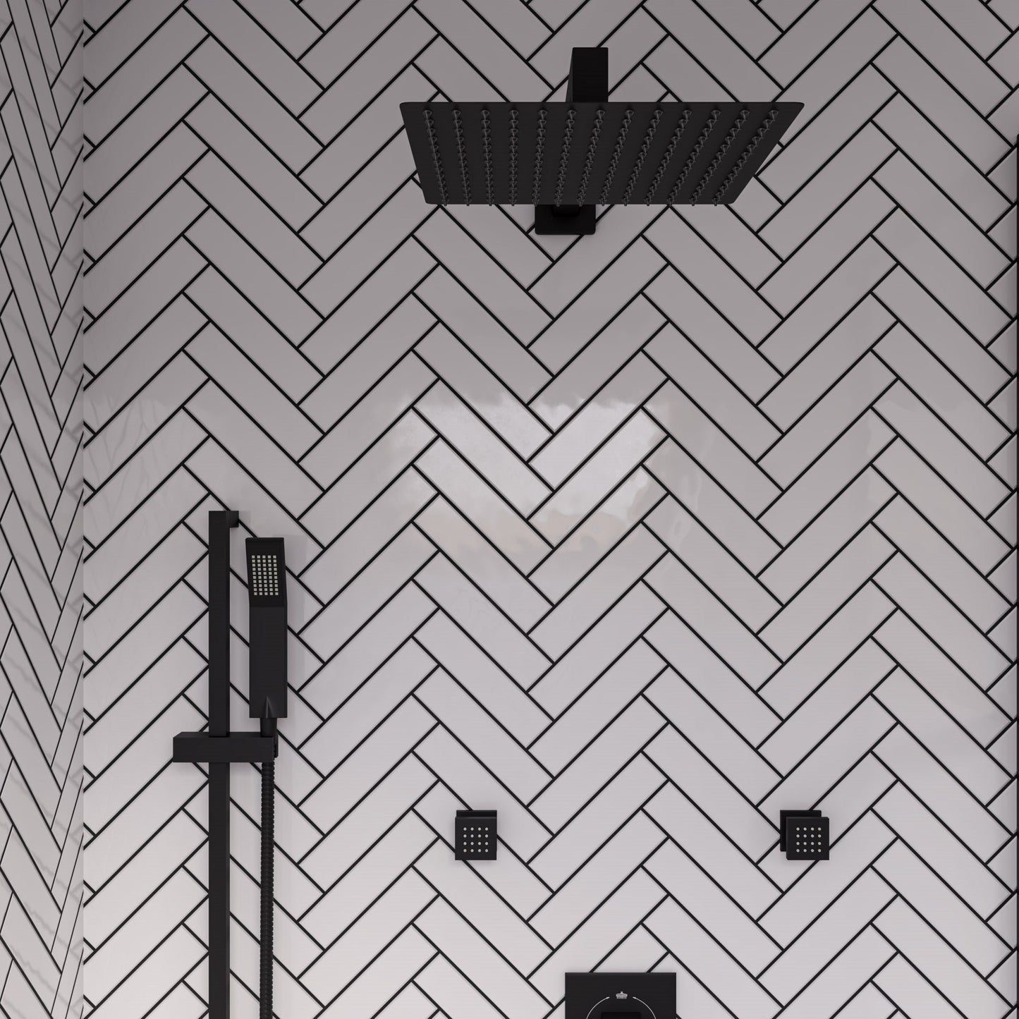 ALFI brand RAIN12S 12" Square Ultra-Thin Rain Shower Head