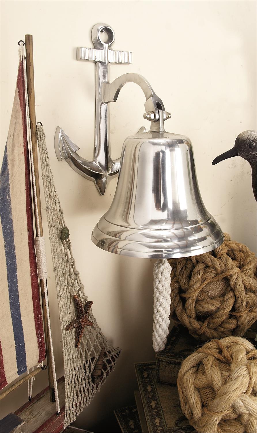 Silver Aluminum Anchor Wall Bell