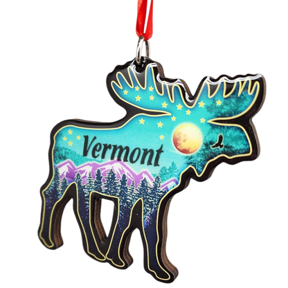 Vermont Nightfall Moose Ornament