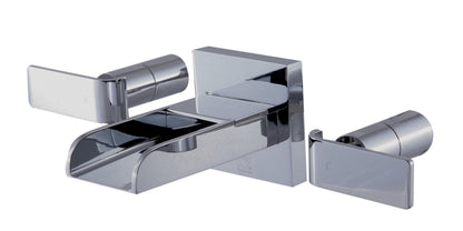 ALFI brand AB1796 Widespread Wall Mounted Modern Waterfall Bathroom Faucet