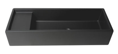 ALFI brand  AB39TRBM 39" Black Matte Above Mount Fireclay Bathroom Trough Sink