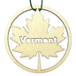 Round Wooden Vermont Maple Leaf Ornament