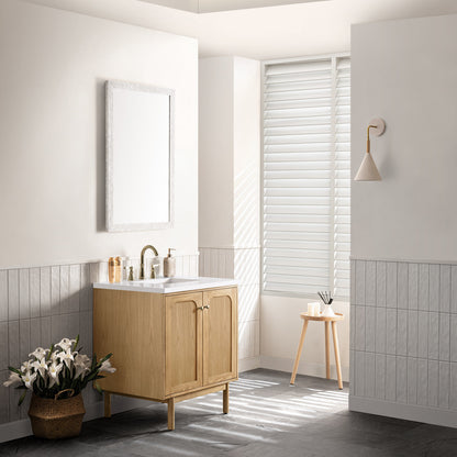 Laurent 30" Single Vanity Cabinet, Light Natural Oak