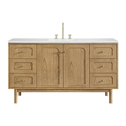 Laurent 60" Single Vanity, Light Natural Oak