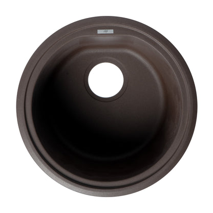 ALFI brand AB1717DI 17" Drop-In Round Granite Composite Kitchen Prep Sink