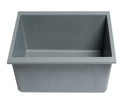 ALFI brand AB1720UM 17" Undermount Rectangular Granite Composite Kitchen Prep Sink