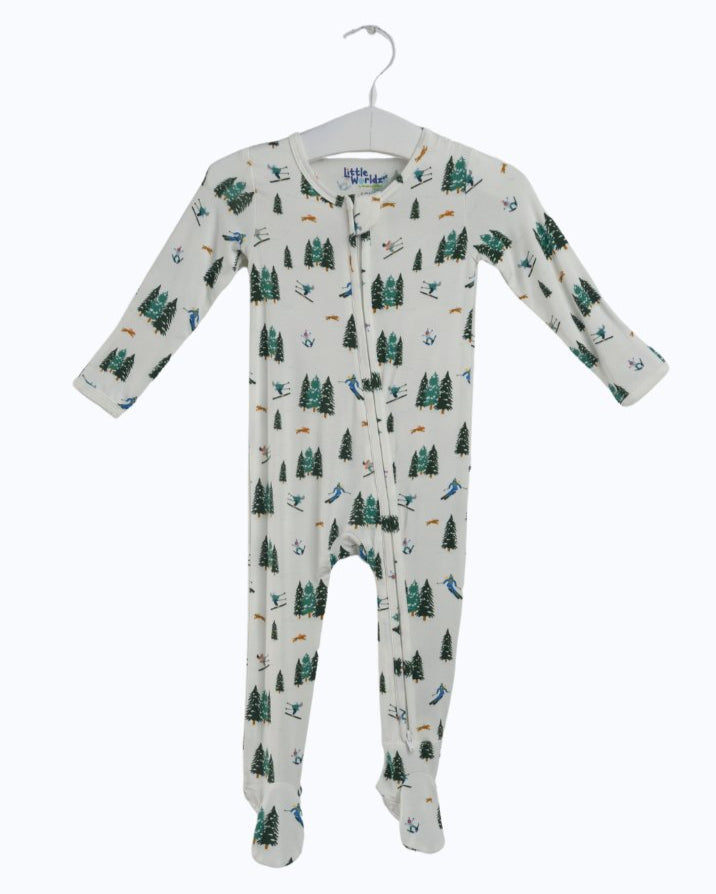 Ski Bamboo Zipper Footie