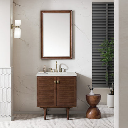Amberly 30" Single Vanity Cabinet, Mid-Century Walnut