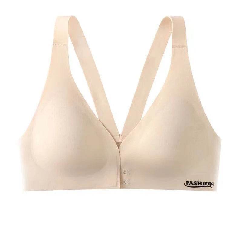 Front Open Seamless Push-Up Bra Wireless Deep V Comfort