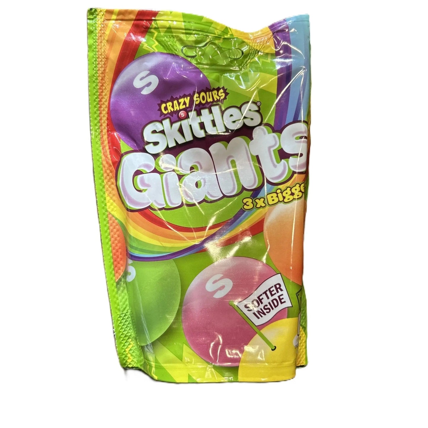 Skittles Fruits Giants Crazy Sours – Extra-Large Sour Fruit Chews 132g Bag (UK)