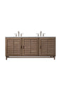 Portland 72" Double Vanity Cabinet, Whitewashed Walnut