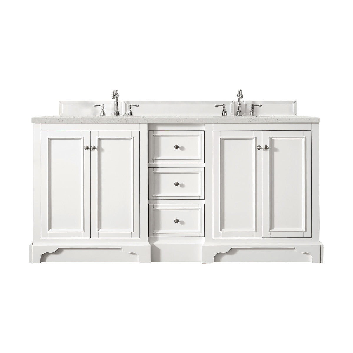 De Soto 72" Double Vanity Cabinet, Bright White