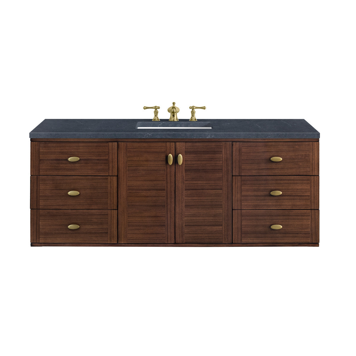 Amberly 60" Single Vanity Cabinet, Mid-Century Walnut