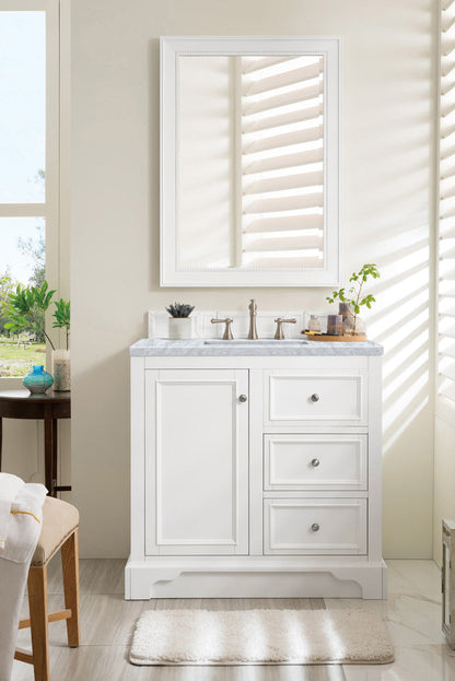 De Soto 36" Single Vanity Cabinet, Bright White