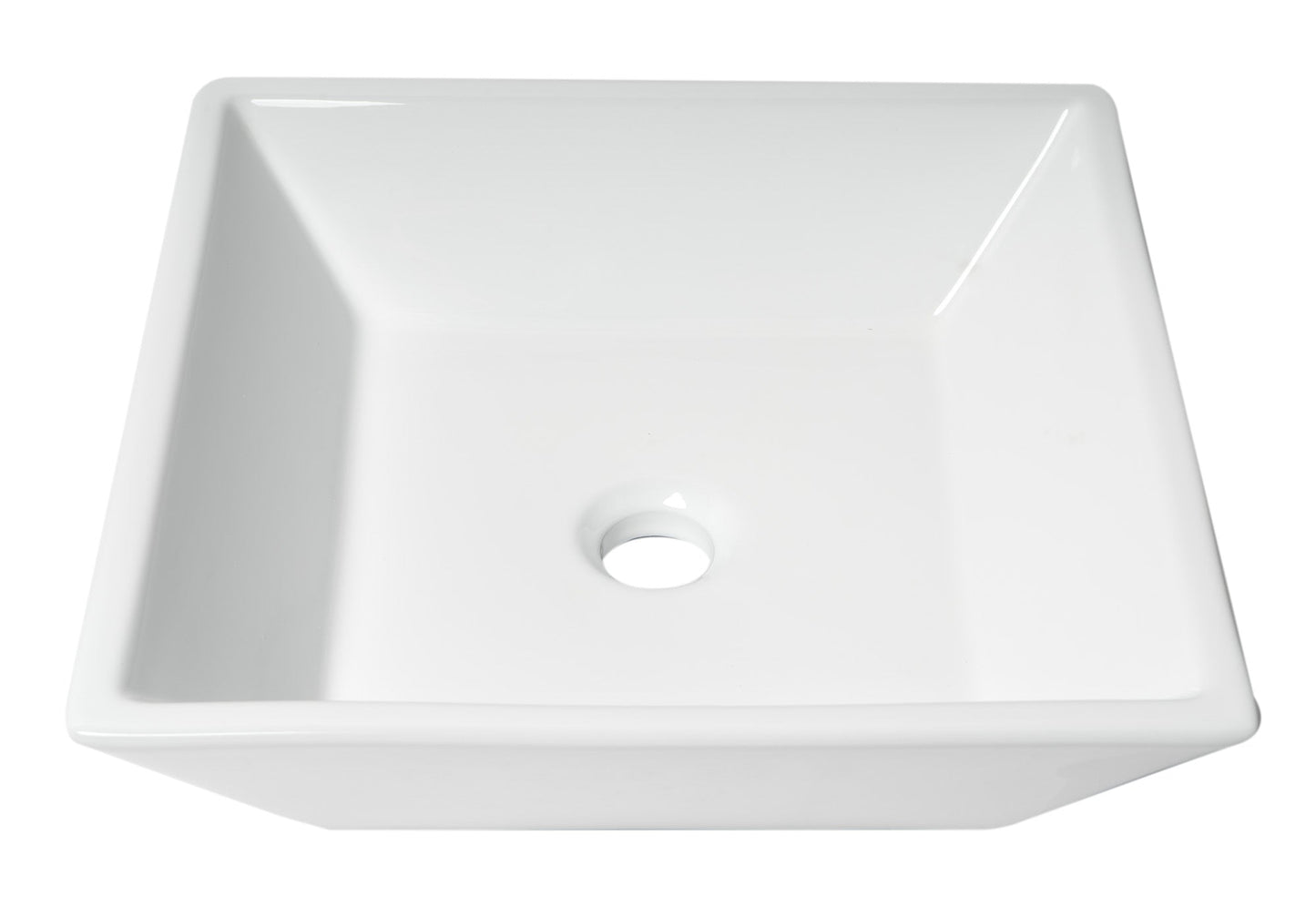 ALFI brand  ABC912 White 17" Square Above Mount Ceramic Sink