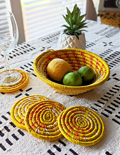 Handmade Woven Drink Coasters Set of 4