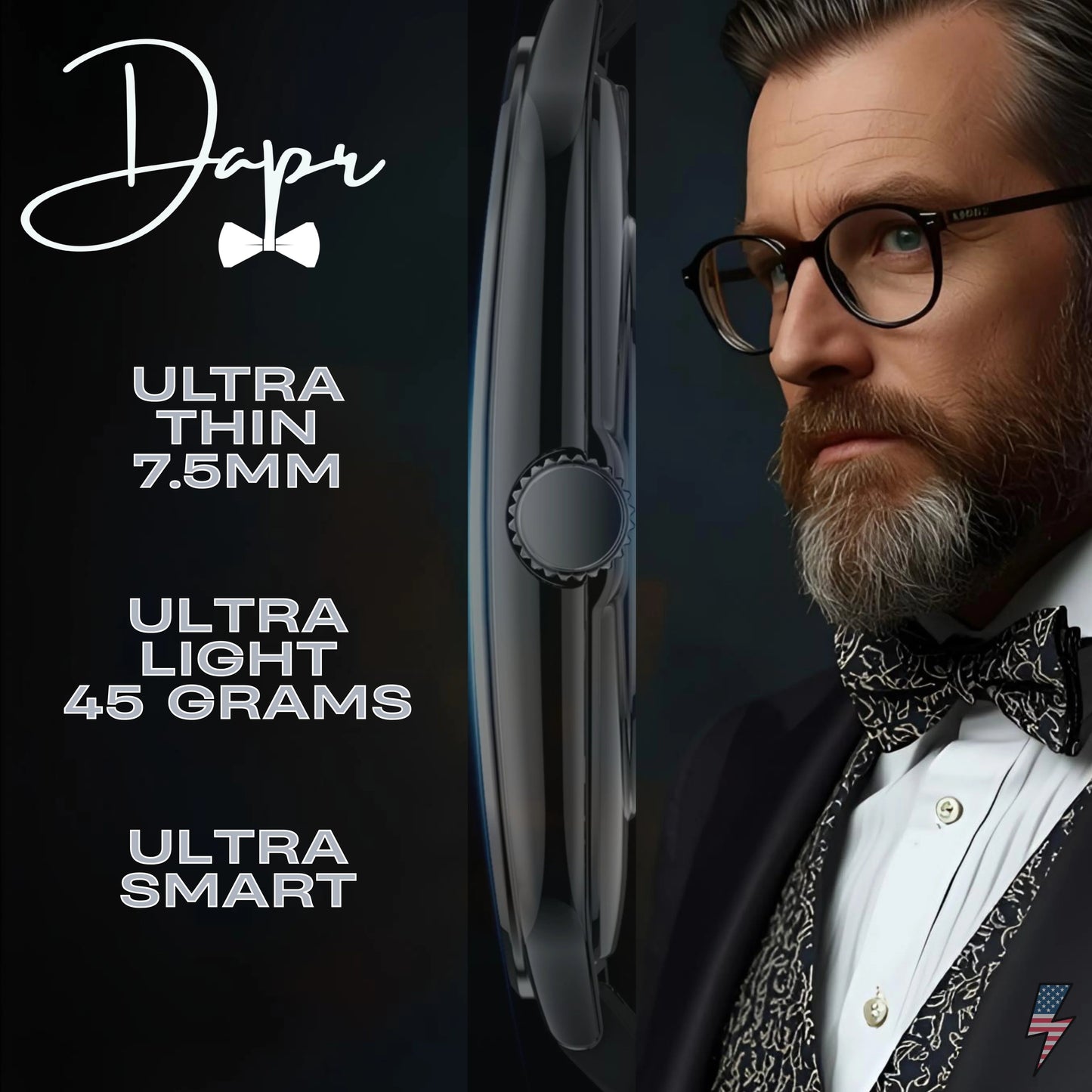 Dapr Watches- Men's Ultra Thin 7.5mm – Bluetooth & Sensors-  Sale $49