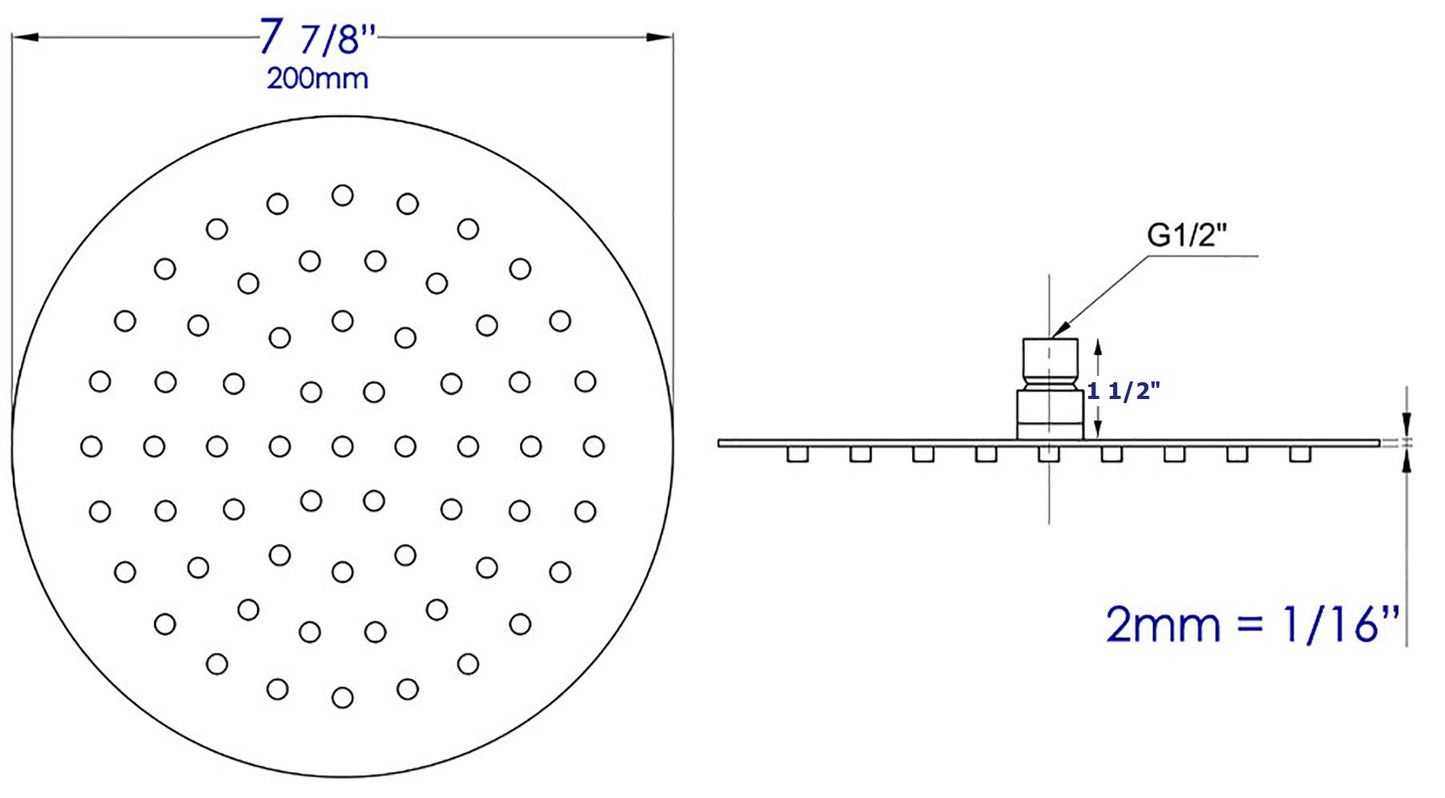 ALFI brand RAIN8R 8" Round Ultra Thin Rain Shower Head