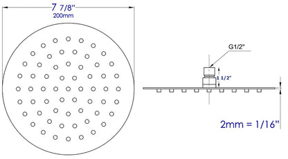ALFI brand RAIN8R 8" Round Ultra Thin Rain Shower Head