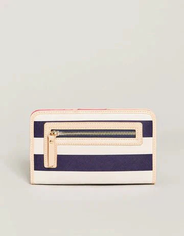 Snap Wallet Navy Stripe